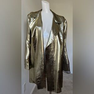 VINTAGE SILK Gold Mid-lenght Duster Blazer-BEAUTIFUL!